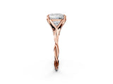 Rose gold Princess Solitaire Twist Band Six-Prong Setting 2