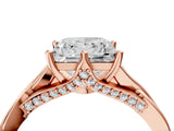 Rose gold Princess Solitaire Twist Band Six-Prong Setting 4