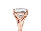 Rose gold Princess Solitaire Twist Band Six-Prong Setting 5