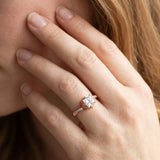 Rose gold Princess Solitaire Twist Band with Channel-Set Diamonds and Four-Prong Setting_4