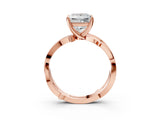 Rose gold Princess Solitaire Twist Band with Pavé Accents and Four-Prong Setting_22