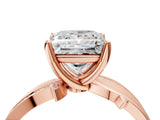 Rose gold Princess Solitaire Twist Band with Pavé Accents and Four-Prong Setting_23