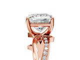 Rose gold Princess Solitaire Twist Band with Pavé Accents and Four-Prong Setting_24