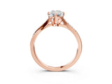 Rose gold Princess Solitaire Twist Band with Pavé Diamonds and Four-Prong Setting_66