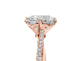 Rose gold Princess Solitaire Twist Band with Pavé Diamonds and Four-Prong Setting_68
