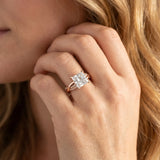 Rose gold Princess Solitaire Twist Band with Pave Prong Setting_14