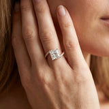 Rose gold Princess Solitaire Twist Band with Pave Set Diamonds and Four-Prong Setting_14