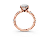Rose gold Princess Solitaire Twisted Band Prong Set Engagement Ring_71