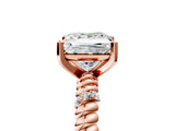 Rose gold Princess Solitaire Twisted Band Prong Set Engagement Ring_73