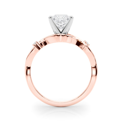 Rose gold Princess Solitaire Twisted Band Prong Setting Ring 2