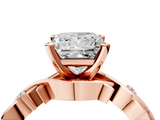 Rose gold Princess Solitaire Twisted Band Prong Setting Ring_177