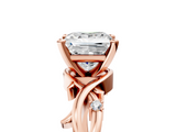 Rose gold Princess Solitaire Twisted Band Prong Setting Ring_178