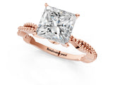 Rose gold Princess Solitaire Twisted Band with Bead Prong Setting_320