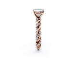 Rose gold Princess Solitaire Twisted Band with Pavé Accents and Four-Prong Setting_21