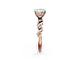Rose gold Princess Solitaire Twisted Band with Prong Setting 2