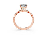 Rose gold Princess Solitaire Twisted Band with Prong Setting 3