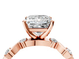 Rose gold Princess Solitaire Twisted Band with Prong Setting 4
