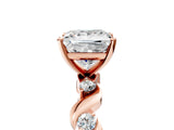 Rose gold Princess Solitaire Twisted Band with Prong Setting 5
