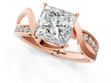 Rose gold Princess Solitaire Twisted Band with Prong Setting_14