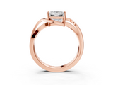 Rose gold Princess Solitaire Twisted Band with Prong Setting_16