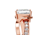 Rose gold Princess Solitaire Twisted Band with Prong Setting_18