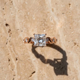 Rose gold Princess Solitaire Twisted Band with Prong Setting_19
