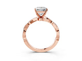 Rose gold Princess Solitaire Twisted Pave Band with Four-Prong Setting_12