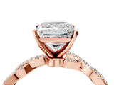 Rose gold Princess Solitaire Twisted Pave Band with Four-Prong Setting_13