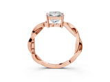 Rose gold Princess Solitaire Twisted Pave Diamond Ring with Four-Prong Setting_15