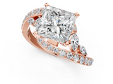 Rose gold Princess Solitaire with Pavé Twist Band and Four-Prong Setting_72
