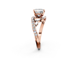 Rose gold Princess Solitaire with Pavé Twist Band and Four-Prong Setting_73