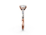 Rose gold Princess Solitaire with Side Baguettes and Channel Set Band_63