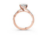 Rose gold Princess Solitaire with Side Baguettes and Channel Set Band_64
