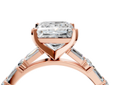 Rose gold Princess Solitaire with Side Baguettes and Channel Set Band_65