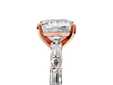Rose gold Princess Solitaire with Side Baguettes and Channel Set Band_66