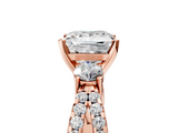 Rose gold Princess Three-Stone Diamond Ring with Pavé Split Shank and Four-Prong Setting_59