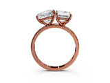 Rose gold Princess and Emerald Cut Toi Moi Ring with Prong Setting_52