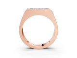 Rose gold Princess and Round Diamond Channel Pavé Mens Band_15