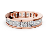 Rose gold Princess cut diamond Eternity Band with Channel Set_38