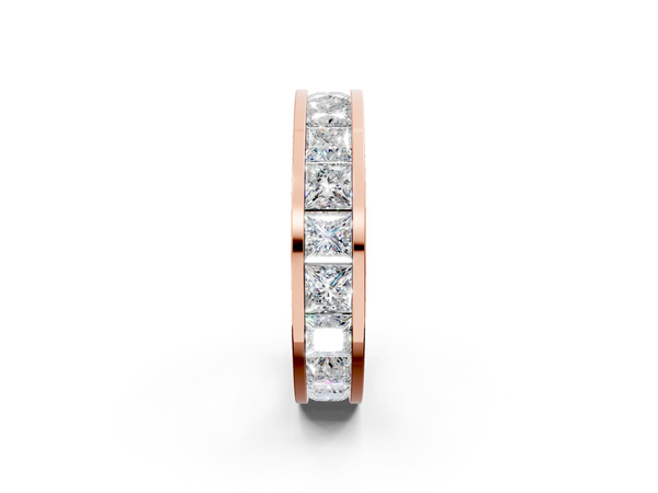 Rose gold Princess cut diamond Eternity Band with Channel Set
