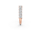 Rose gold Princess cut diamond Half Eternity Band with Shared Prong Setting_53