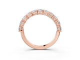 Rose gold Princess cut diamond Half Eternity Band with Shared Prong Setting_54