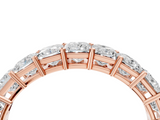 Rose gold Princess cut diamond Half Eternity Band with Shared Prong Setting_55