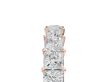 Rose gold Princess cut diamond Half Eternity Band with Shared Prong Setting_56