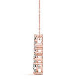 Rose gold Prong-Set Round Diamond Graduated Pendant 2