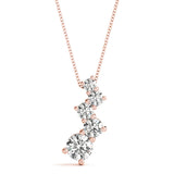 Rose gold Prong-Set Round Diamond Graduated Pendant