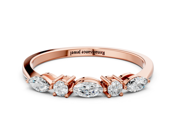 Rose gold Prong Set Round Diamond Half-Eternity Band