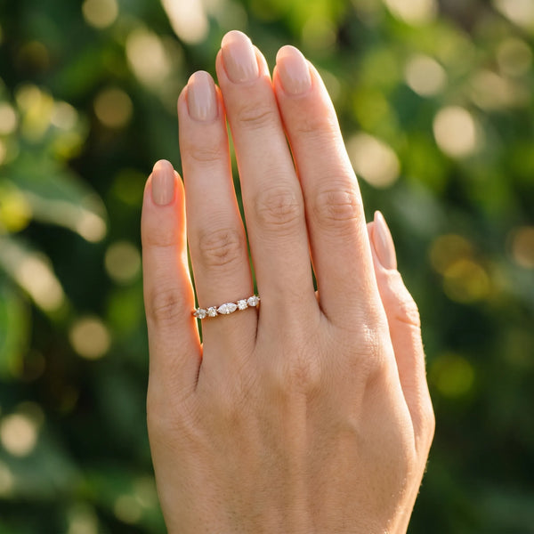 Rose gold Prong Set Round Diamond Half-Eternity Band