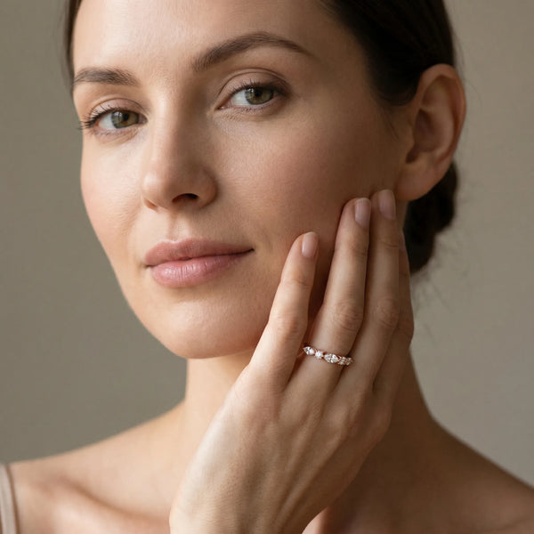 Rose gold Prong Set Round Diamond Half-Eternity Band