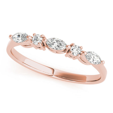 Rose gold Prong Set Round Diamond Half-Eternity Band